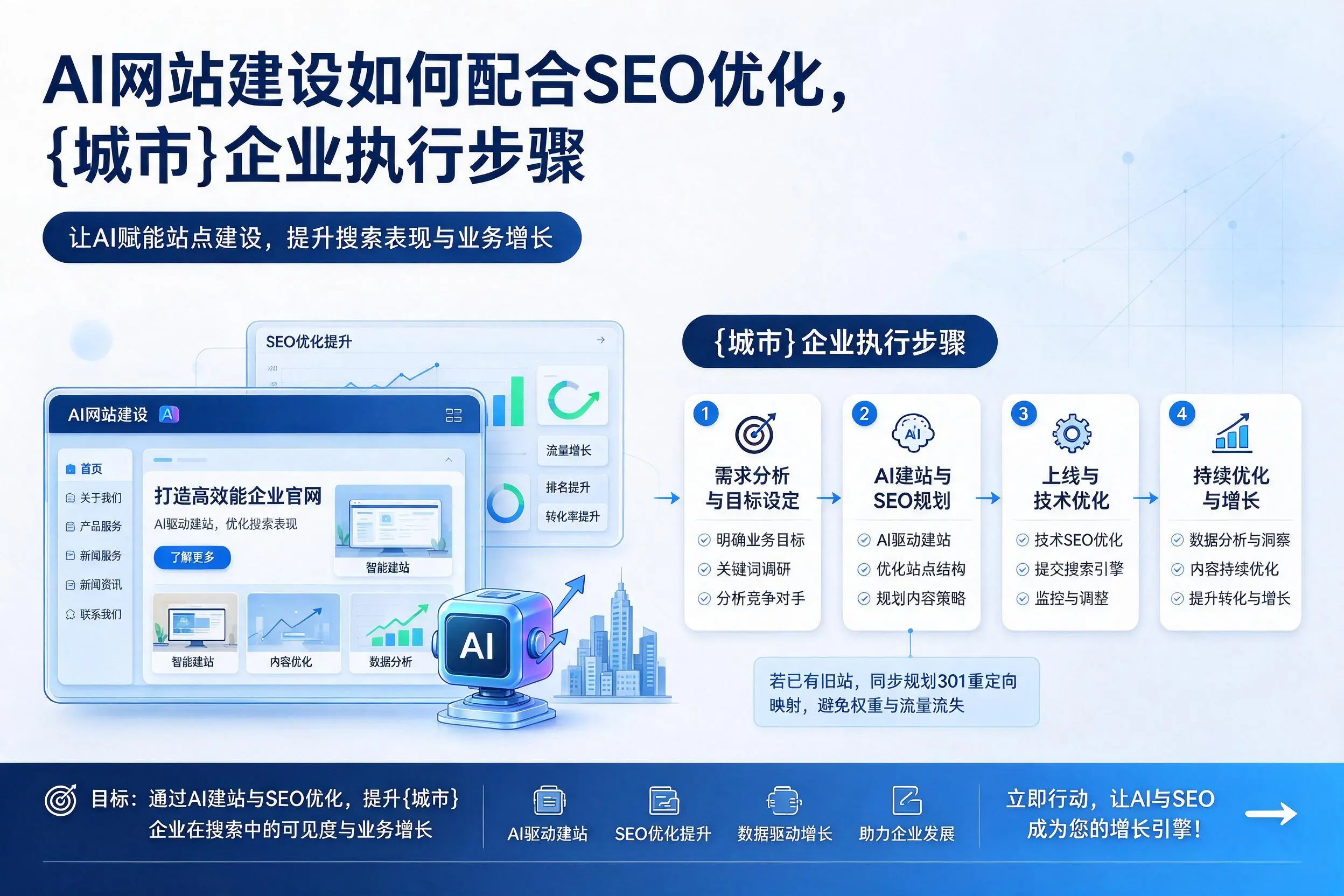 AI网站建设如何配合SEO优化，韶关企业执行步骤